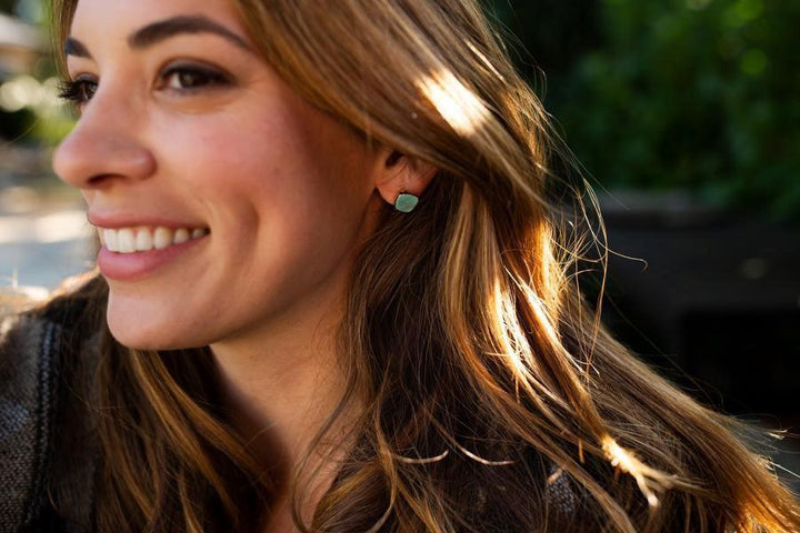 Meghan Bo Organic Turquoise Stud Earrings