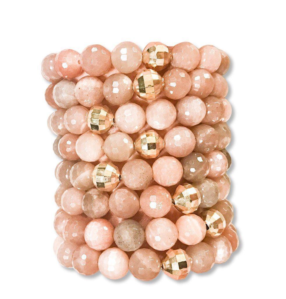 Meghan Bo Sunstone Beaded Stretch Bracelet