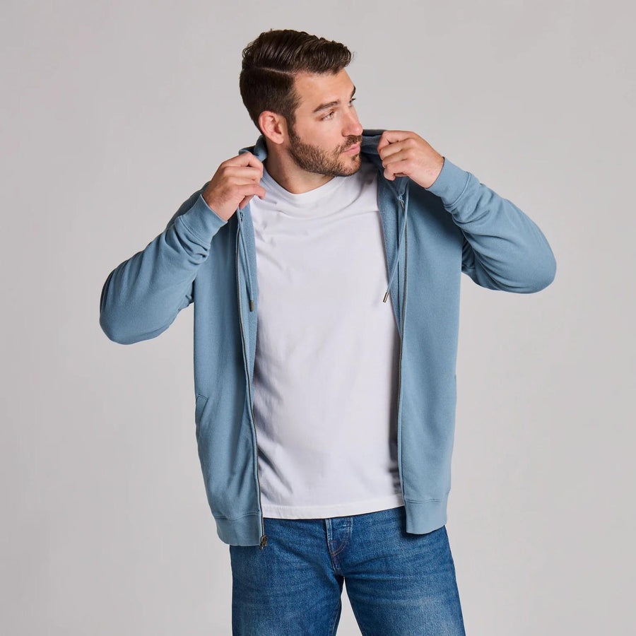 Men's Life is Good Crafty Wordmark French Terry Zip Hoodie Slate Blue Men's Life is Good Crafty Wordmark French Terry Zip Hoodie Slate Blue