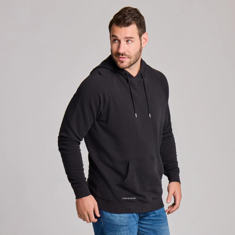 Men's Solid French Terry Pullover Hoodie True Black Men's Solid French Terry Pullover Hoodie True Black