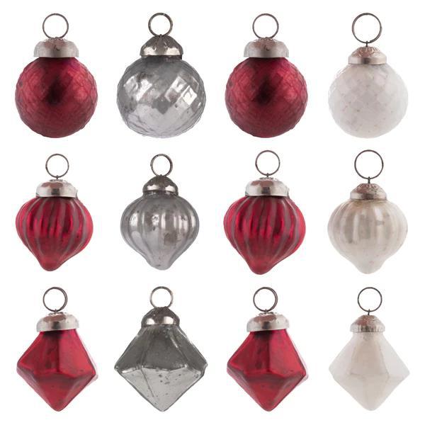 Mercury Glass Ornament Set