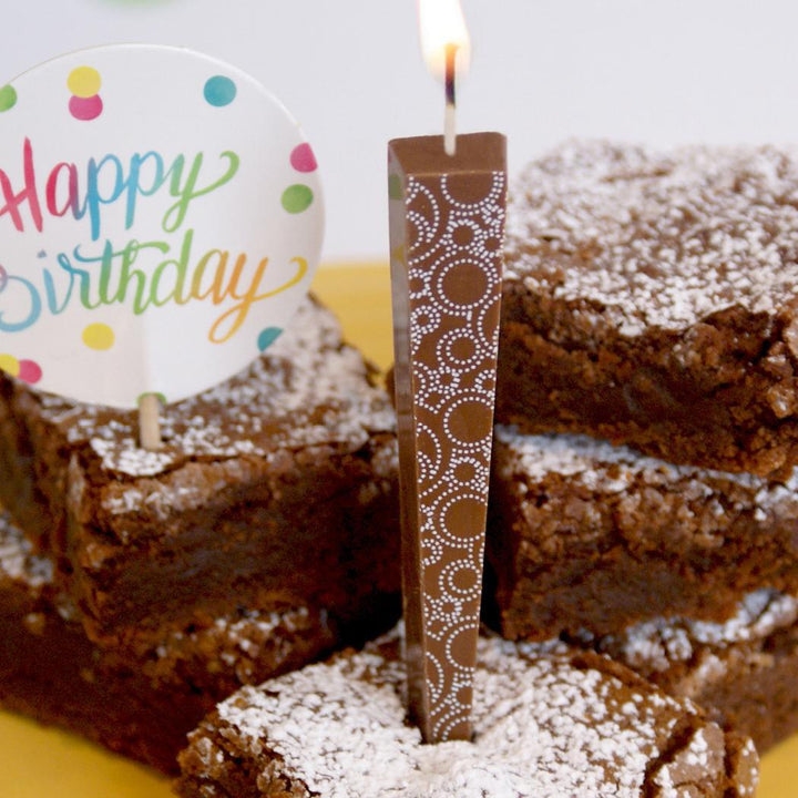 Edible Chocolate Birthday Candles Milk Circle Swirls Edible Chocolate Birthday Candles