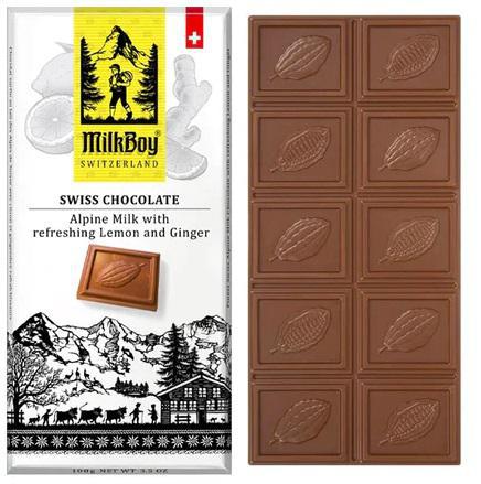 Milkboy Swiss Chocolate Alpine Milk with Refreshing Lemon & Ginger Milkboy Swiss Chocolate Alpine Milk with Refreshing Lemon & Ginger