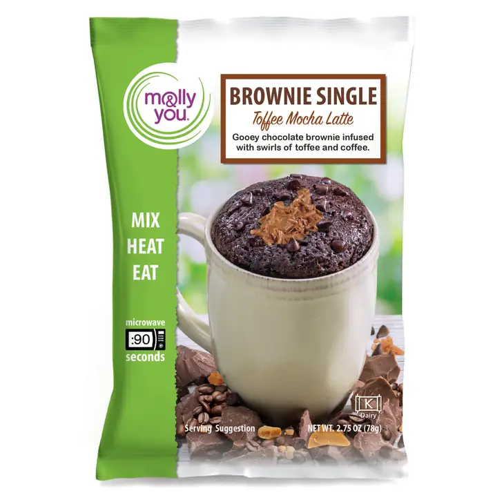 Molly & You Single Serve Cake Mug Mix | Toffee Mocha Latte Brownie