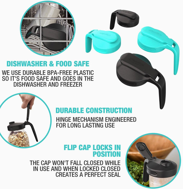 Multi Top Flip Cap Pitcher Lid with Handle, 2-Pack