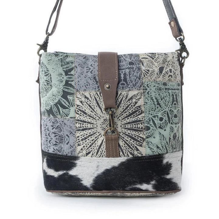 Myra Willow Trace Canvas & Hairon Bag in Geo Sage Myra Willow Trace Canvas & Hairon Bag in Geo Sage