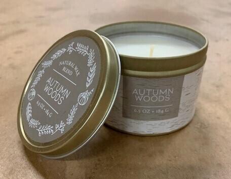 Natural Wax Blend Tin Candle | Autumn Woods