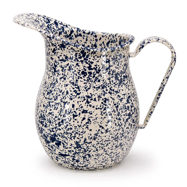 Splatter Enamelware Large Pitcher Navy & Gream Splatter Enamelware Large Pitcher