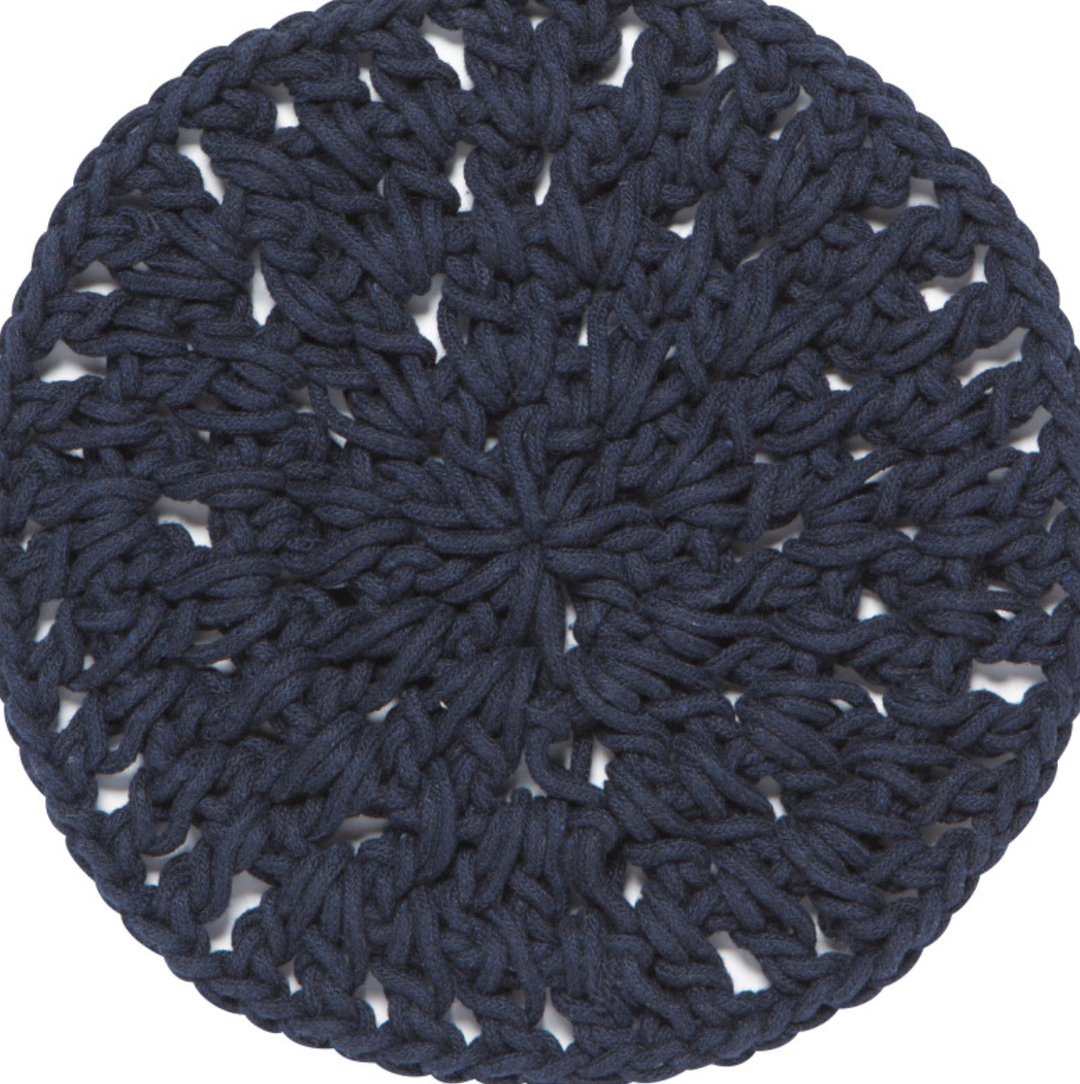 Knotted Cotton Trivets Navy Knotted Cotton Trivets