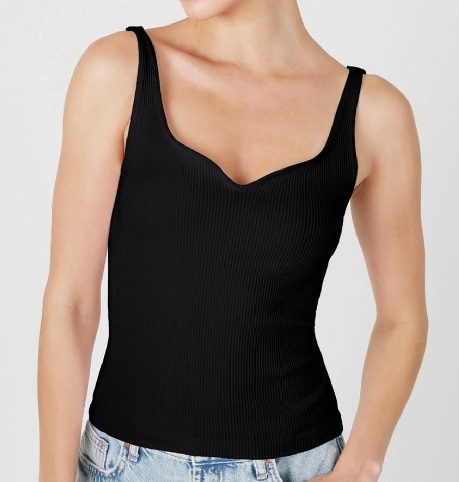 Nikibiki Ribbed Sweetheart Tank Top