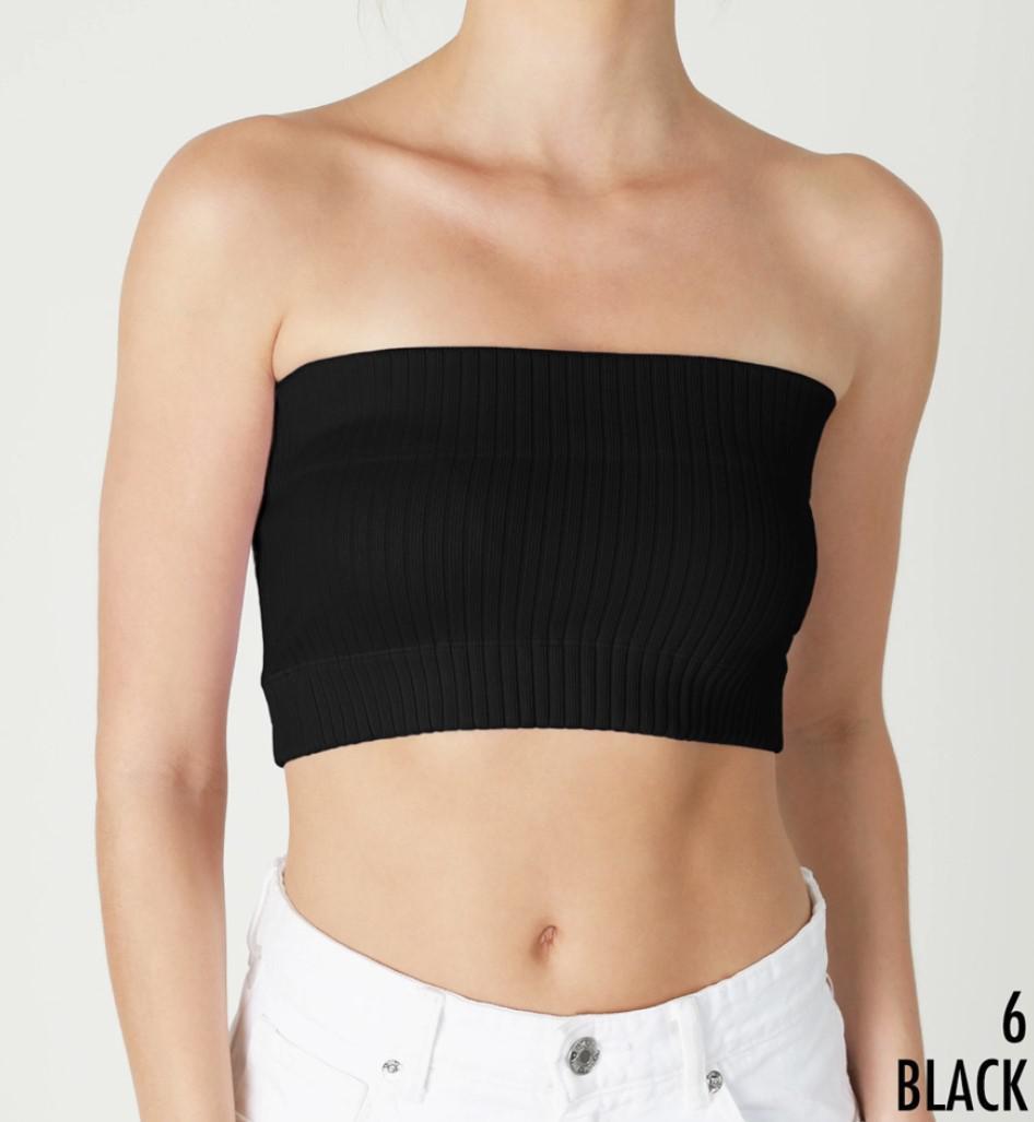 Nikibiki Wide Ribbed Bandeau Tube Top