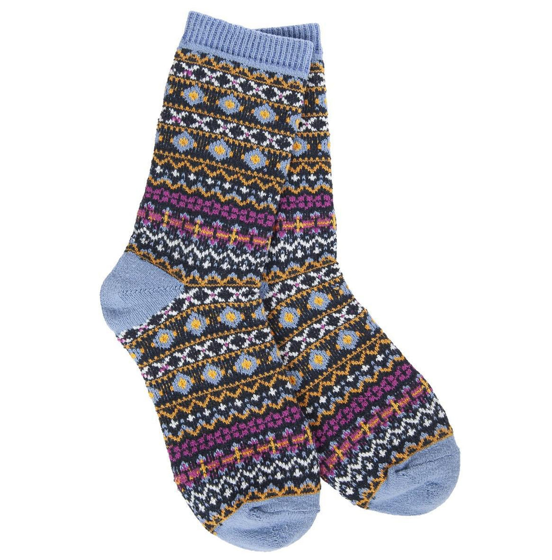 World's Softest Socks | Holiday Mini Crew Nordic Blue