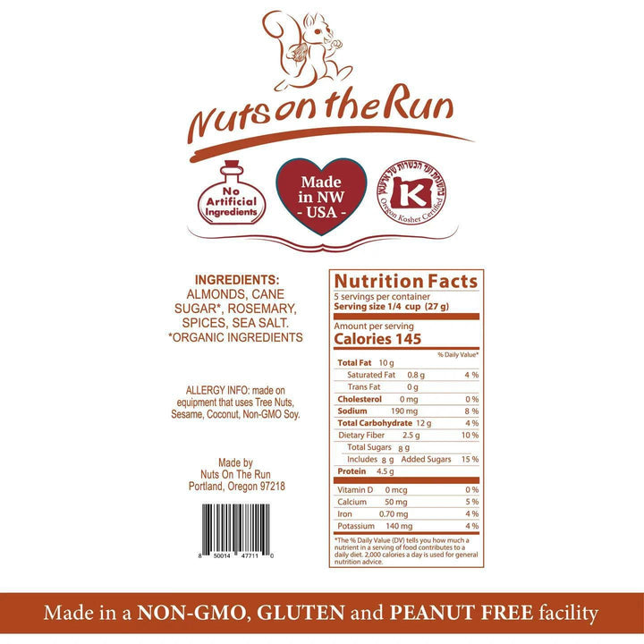 Nuts On The Run Rosemary Almonds Nuts On The Run Rosemary Almonds