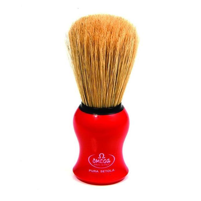 Omega Boar Bristle Shaving Brush, Red Omega Boar Bristle Shaving Brush, Red