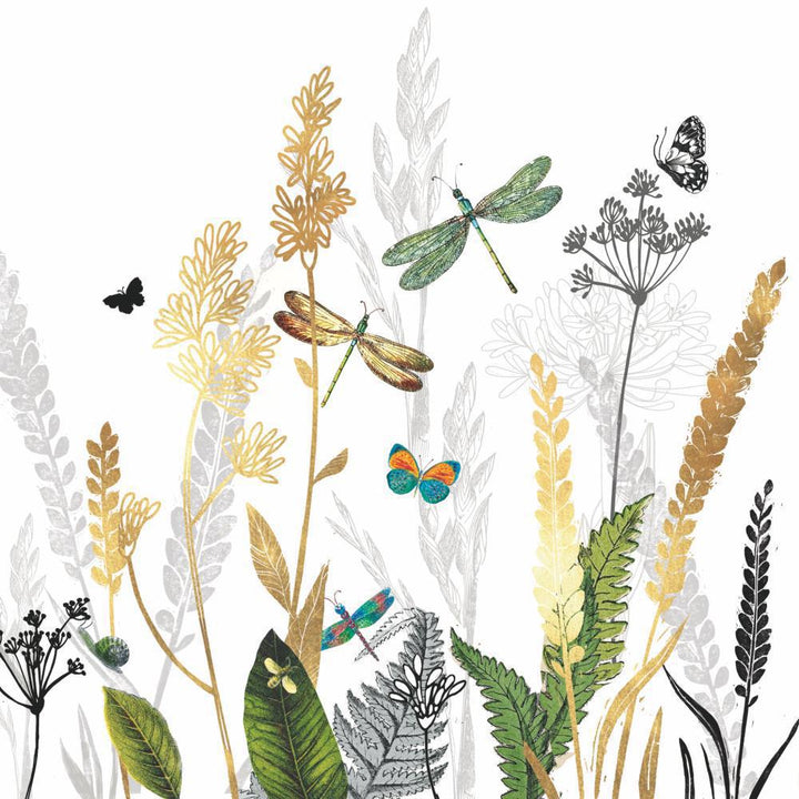 Beverage Napkin 5" x 5" ORNAMENTAL FLOWERS, WHITE Beverage Napkin 5" x 5"