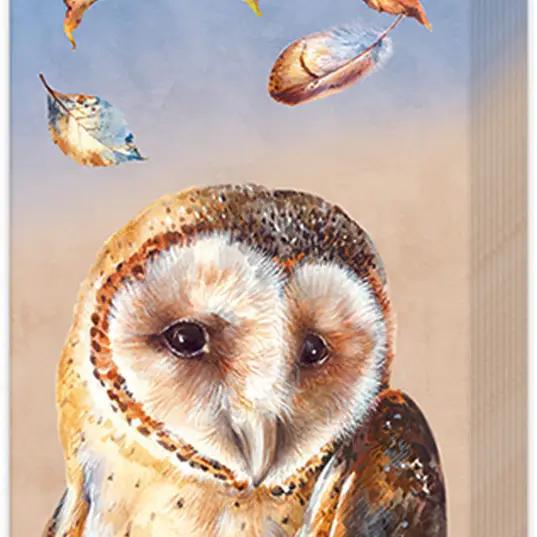 Designer Pocket Tissues Owl Evie Cream Designer Pocket Tissues