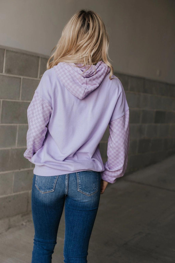 Performance Fleece University Hoodie- Checked Out Purple Performance Fleece University Hoodie- Checked Out Purple