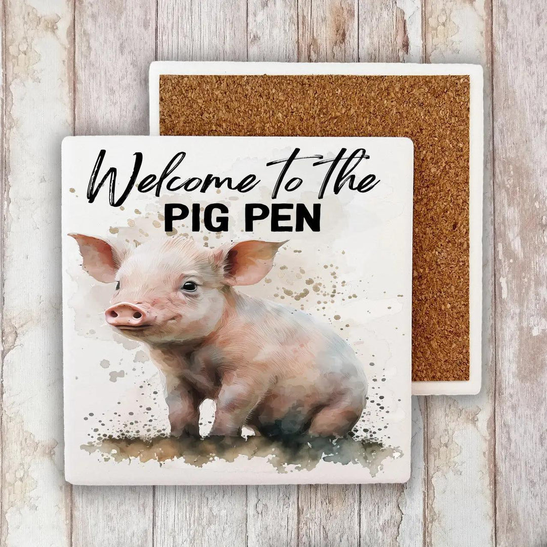 Decorative Stone Coaster Pig Pen Decorative Stone Coaster
