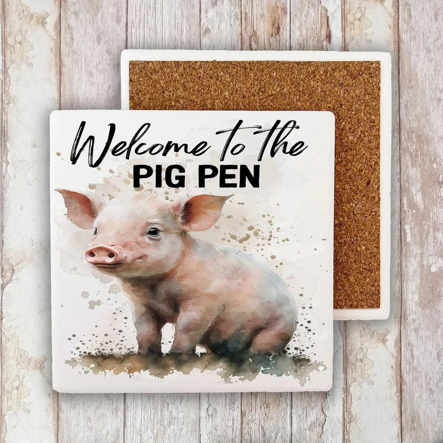 Decorative Stone Coaster Pig Pen Decorative Stone Coaster