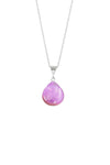 LeightWorks Crystal Drop Necklace Sterling Silver Pink LeightWorks Crystal Drop Necklace Sterling Silver