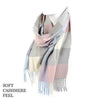 Cashmere Feel  Scarf Plaid Pink Block Cashmere Feel  Scarf