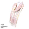 Cashmere Feel  Scarf Plaid Pink Cream Cashmere Feel  Scarf