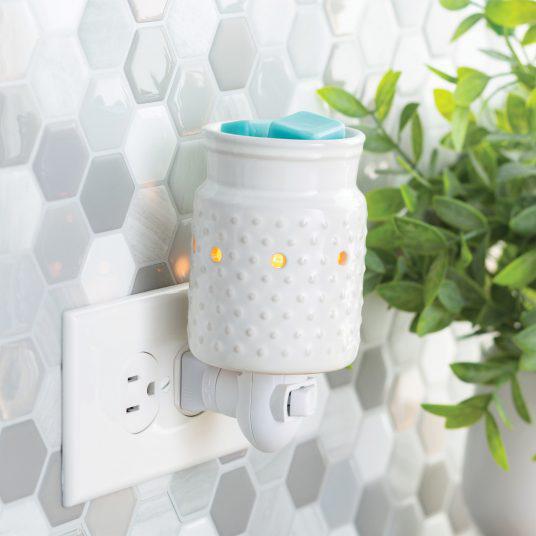 Pluggable Fragrance Warmer | White Hobnail Pluggable Fragrance Warmer | White Hobnail