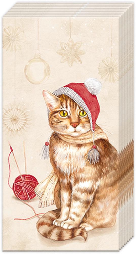 Pocket Tissues | Jill Cream Christmas Cat