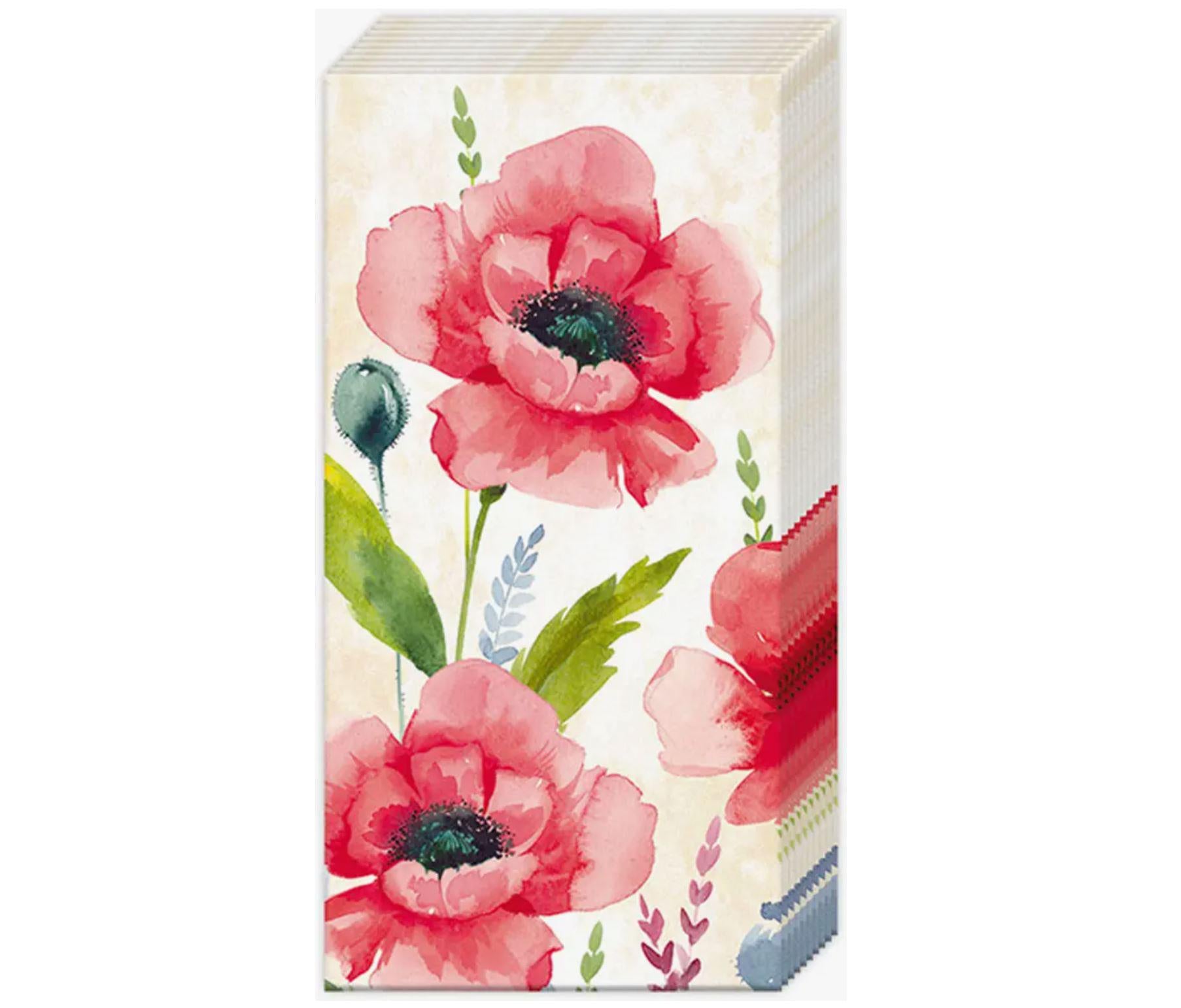 Pocket Tissues |Poppy Flower Mohana Cream