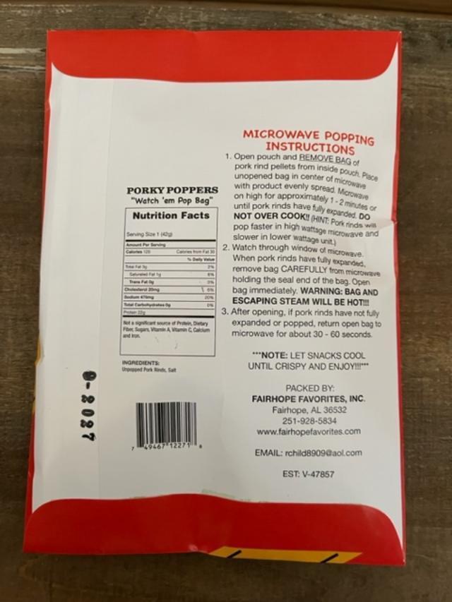 Porky Poppers - Microwave Pork Rinds Porky Poppers - Microwave Pork Rinds