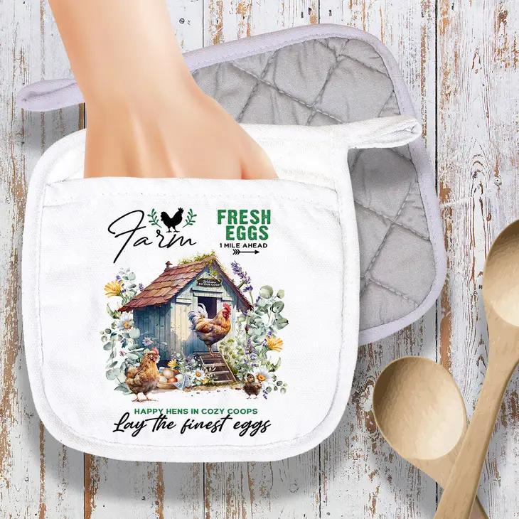 Pot Holder Oven Mitt | Country Farm Chicken Coop