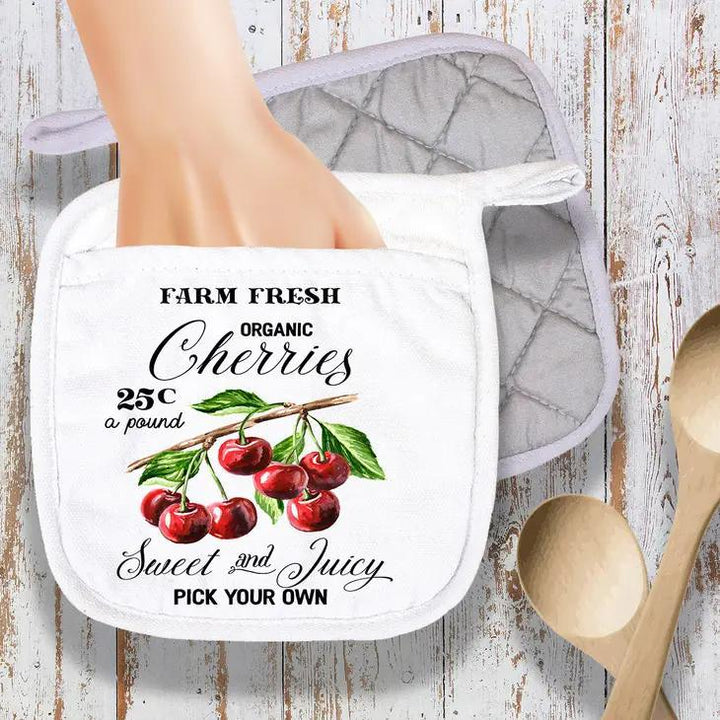 Pot Holder Oven Mitt | Farm Fresh Organic Cherries
