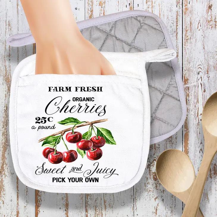 Pot Holder Oven Mitt | Farm Fresh Organic Cherries
