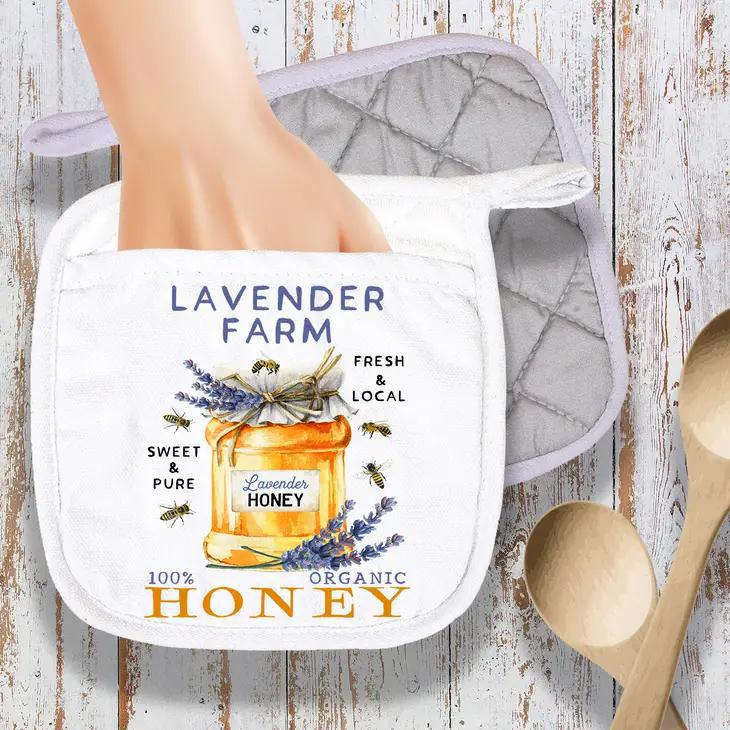 Pot Holder Oven Mitt | Lavender Farm Honey Pot