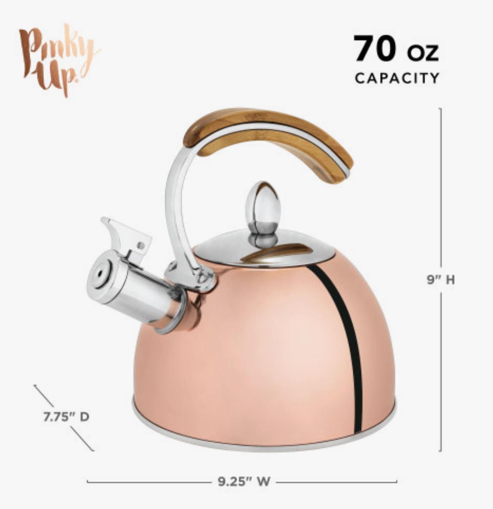 Presley Tea Kettle in Rose Gold By Pinky Up