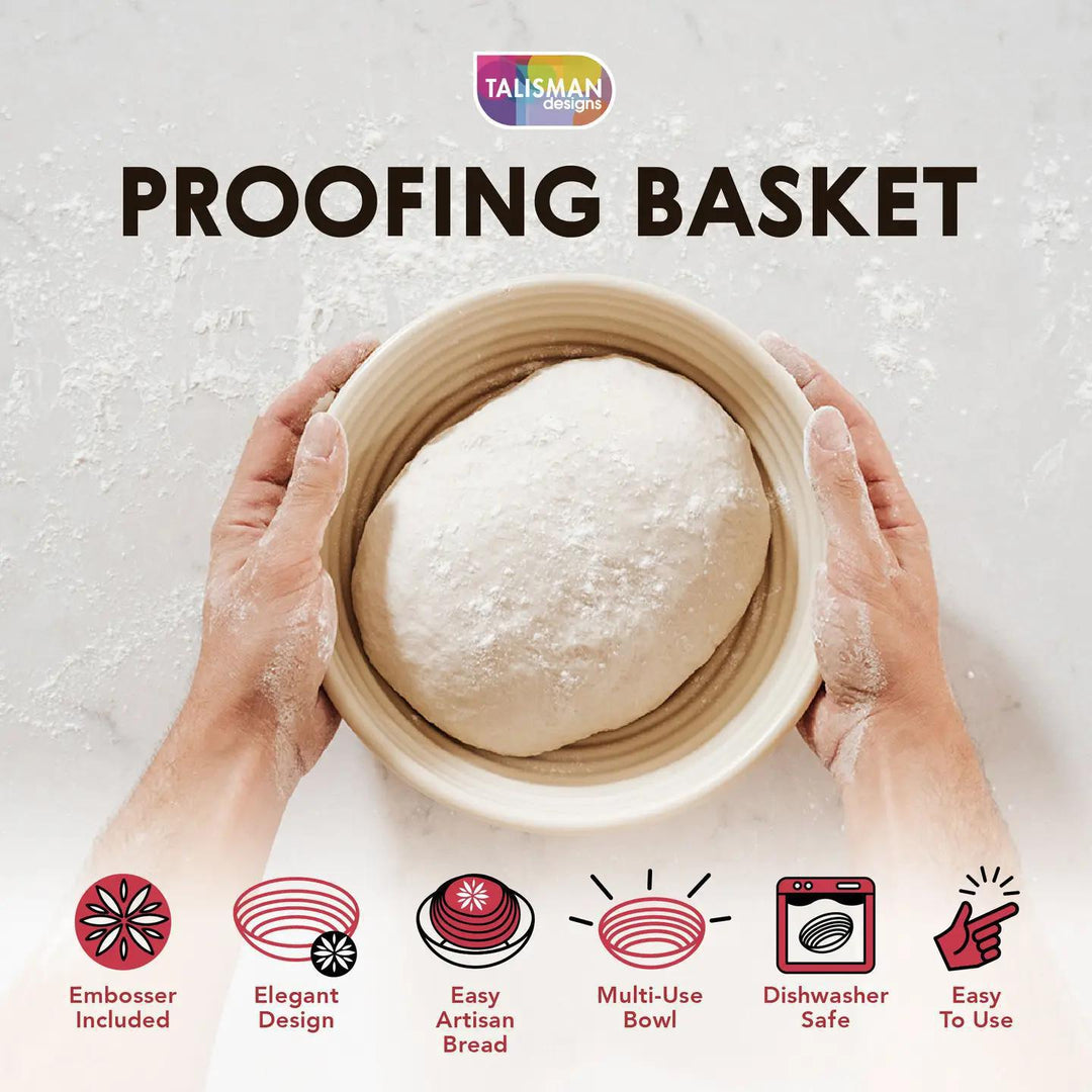 Proofing Basket & Embosser – 8" Plastic Bowl for Artisan Bread Proofing Basket & Embosser – 8" Plastic Bowl for Artisan Bread