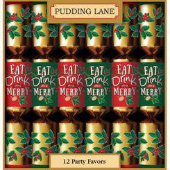 Pudding Lane Christmas Crackers Eat, Drink & Be Merry Pudding Lane Christmas Crackers Eat, Drink & Be Merry