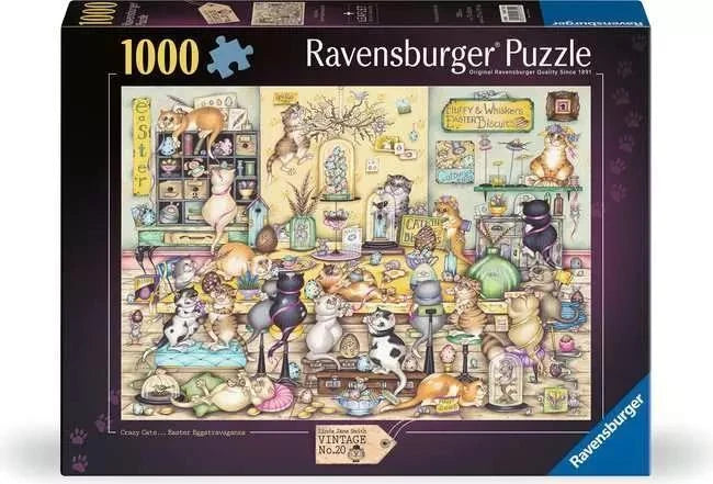 Ravensburger | Crazy Cat's Easter Eggstravaganza 1000 Piece Jigsaw Puzzle Ravensburger | Crazy Cat's Easter Eggstravaganza 1000 Piece Jigsaw Puzzle