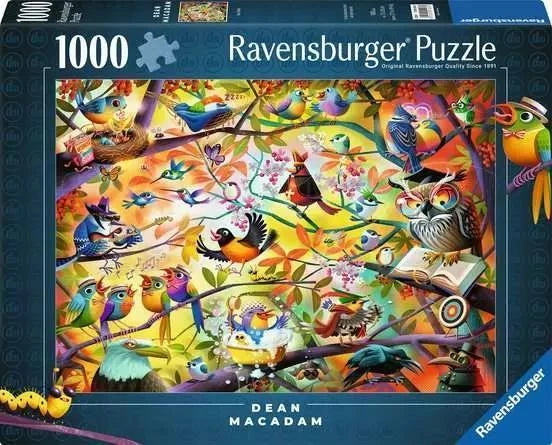 Ravensburger | Dean MacAdam: Busy Birdies 1000 Piece Jigsaw Puzzle Ravensburger | Dean MacAdam: Busy Birdies 1000 Piece Jigsaw Puzzle