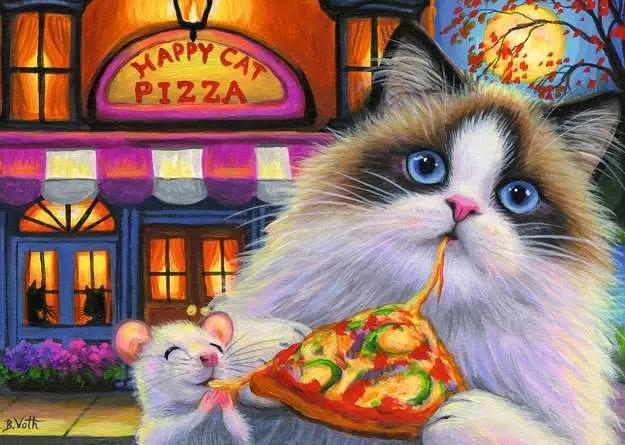 Ravensburger | Happy Cat Pizza 35-Piece Children's Jigsaw Puzzle Ravensburger | Happy Cat Pizza 35-Piece Children's Jigsaw Puzzle