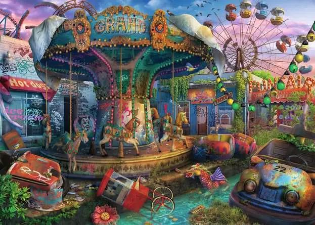 Ravensburger Jigsaw Puzzle Abandoned Series: Gloomy Carnival - 1000 Pieces Puzzle Ravensburger Jigsaw Puzzle Abandoned Series: Gloomy Carnival - 1000 Pieces Puzzle