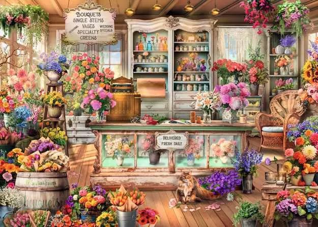 Ravensburger Jigsaw Puzzle All Seasons Flower Shop - 1000 Pieces Puzzle Ravensburger Jigsaw Puzzle All Seasons Flower Shop - 1000 Pieces Puzzle