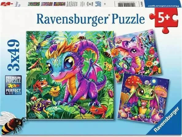 Ravensburger Jigsaw Puzzle | Baby Garden Dragons 3x49 piece Ravensburger Jigsaw Puzzle | Baby Garden Dragons 3x49 piece