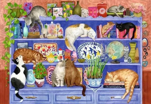 Ravensburger Jigsaw Puzzle | Cats on Shelf 200 Piece Ravensburger Jigsaw Puzzle | Cats on Shelf 200 Piece