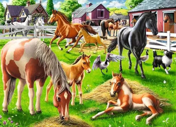Ravensburger Jigsaw Puzzle | Happy Horses 60 Piece Ravensburger Jigsaw Puzzle | Happy Horses 60 Piece
