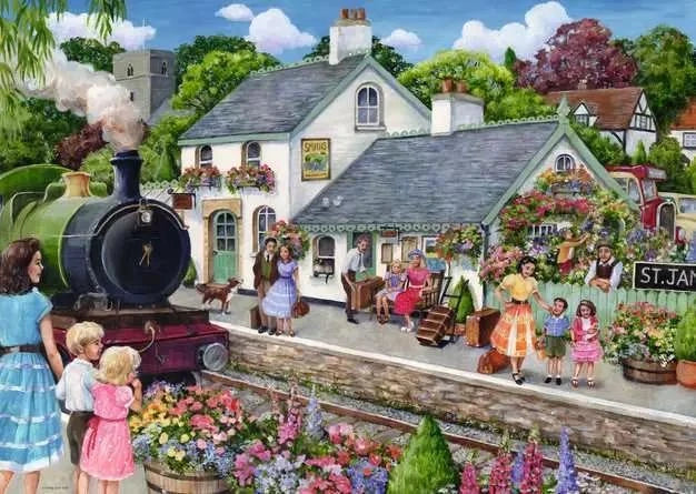 Ravensburger Jigsaw Puzzle | Whistle Stop Cottage 1000 piece Ravensburger Jigsaw Puzzle | Whistle Stop Cottage 1000 piece