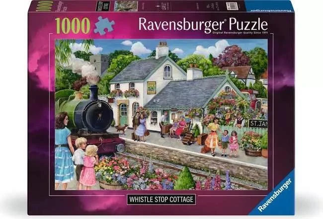 Ravensburger Jigsaw Puzzle | Whistle Stop Cottage 1000 piece Ravensburger Jigsaw Puzzle | Whistle Stop Cottage 1000 piece