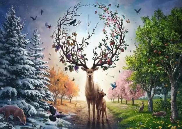 Ravensburger | Magical Deer 1000 Piece Jigsaw Puzzle Ravensburger | Magical Deer 1000 Piece Jigsaw Puzzle