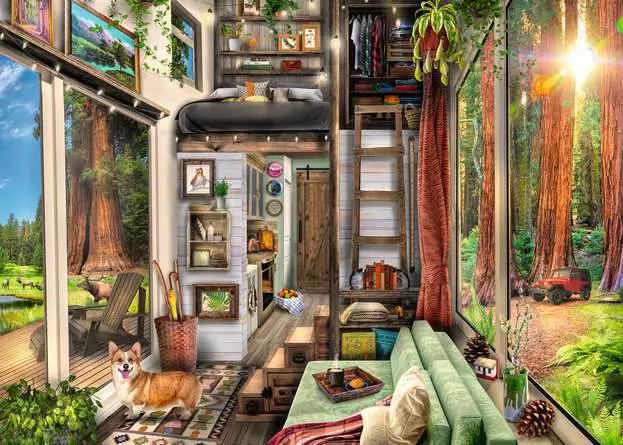 Ravensburger | Redwood Forest Tiny House 1000 Piece Jigsaw Puzzle Ravensburger | Redwood Forest Tiny House 1000 Piece Jigsaw Puzzle
