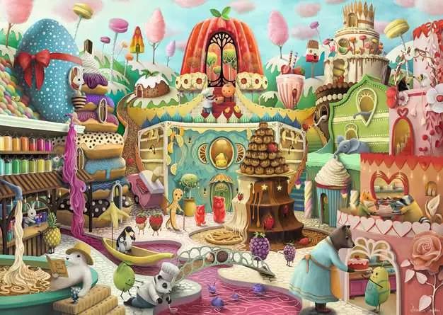 Ravensburger | Sweet Street by Demelsa Haughton 1000-Piece Jigsaw Puzzle Ravensburger | Sweet Street by Demelsa Haughton 1000-Piece Jigsaw Puzzle